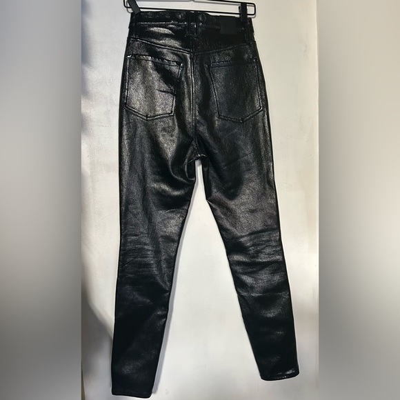 We the Free Phoenix Coated Skinny Jeans in Liquid Black SZ 25 - Picture 6 of 11